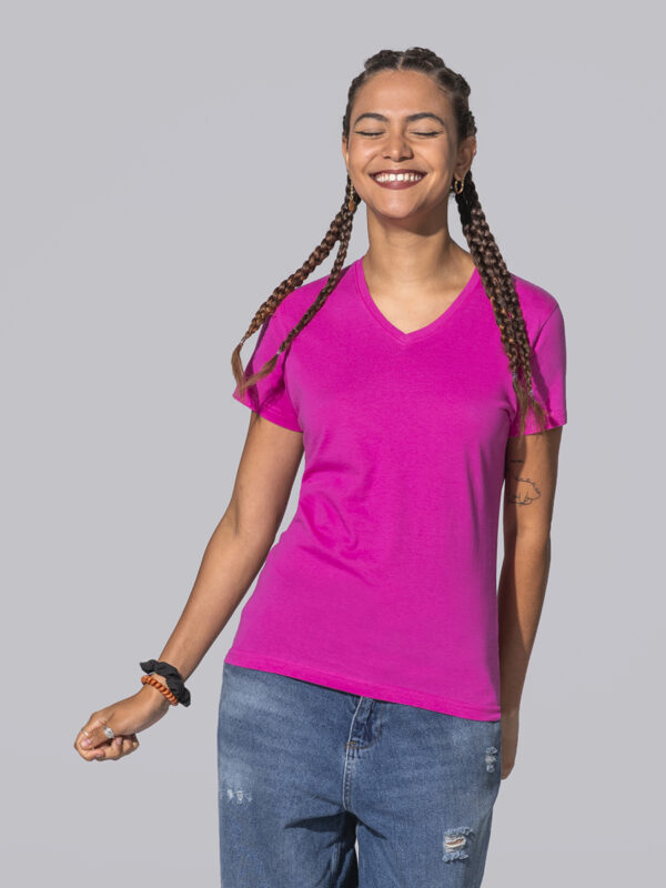 T-shirt donna manica corta collo a V Regular