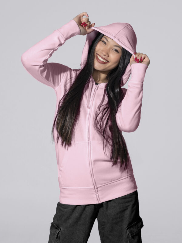 Felpa donna cappuccio e zip leggera FRENCH TERRY