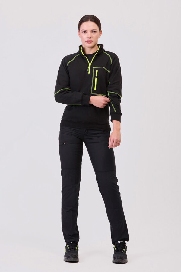 Felpa mezza zip con cuciture decorative rinforzate a contrasto UNISEX - immagine 2