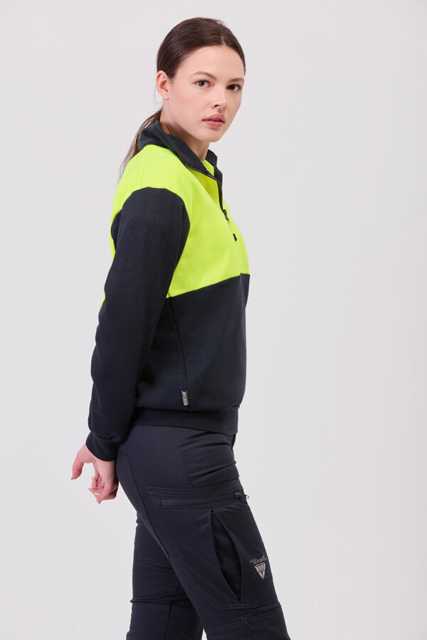 Felpa bicolore mezza zip con cuciture rinforzate UNISEX - immagine 5