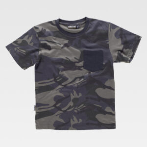 T-shirt manica corta con taschino camouflage