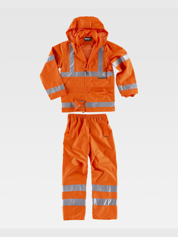Completo impermeabile giacca + pantalone alta visibilita classe 3 - immagine 3