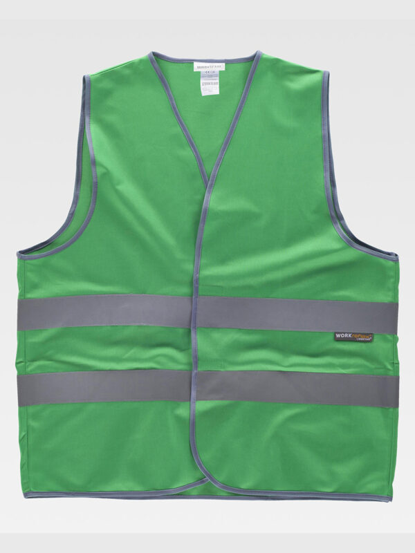 Gilet bande rifrangenti scollo a v - immagine 2