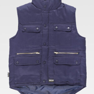 Gilet multitasche imbottito con elastico in vita