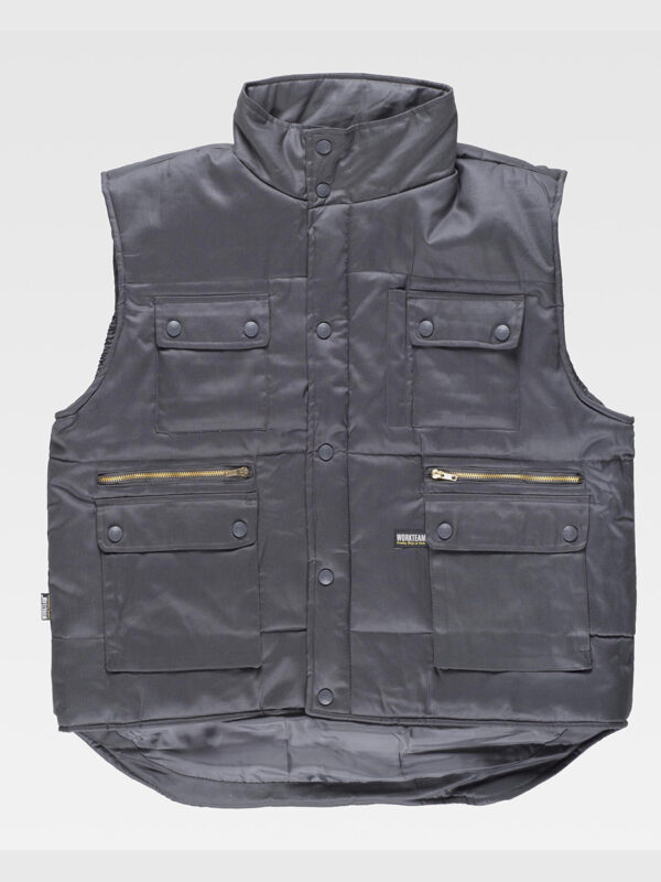 Gilet multitasche imbottito con elastico in vita - immagine 3
