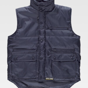 Gilet imbottito tessuto Oxford collo alto,