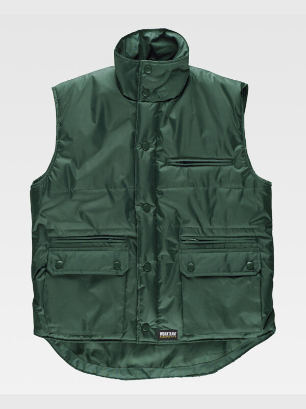 Gilet imbottito tessuto Oxford collo alto, - immagine 3