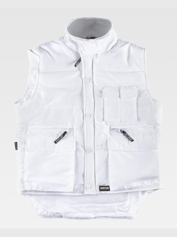 Gilet imbottito collo alto, giromanica regolabile ed elastico in vita - immagine 2