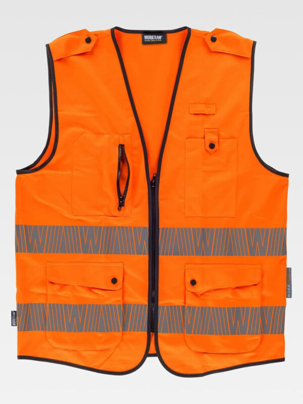 Gilet alta visibilita e bande rifrangenti segmentate - immagine 3