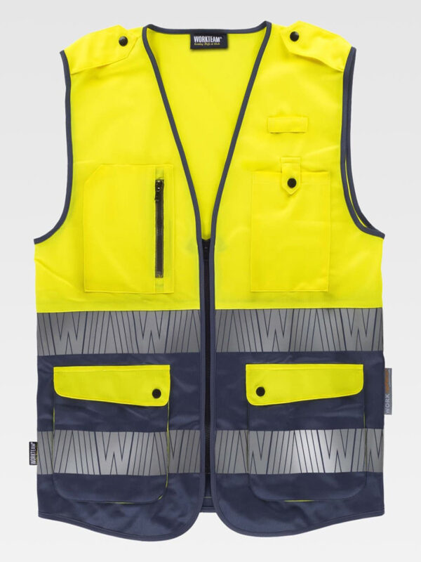 Gilet alta visibilita e bande rifrangenti segmentate - immagine 7