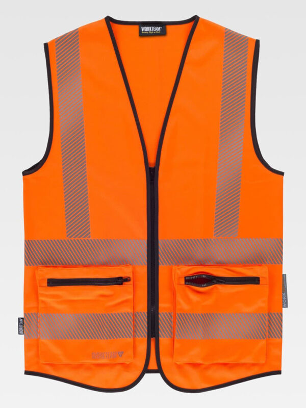 Gilet alta visibilita e bande rifrangenti discontinue - immagine 3