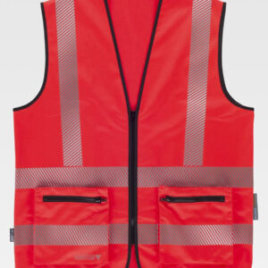 Gilet alta visibilita e bande rifrangenti discontinue