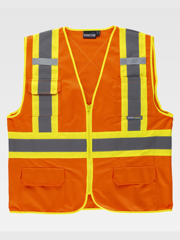 Gilet alta visibilita classe 2 scollo a V - immagine 3