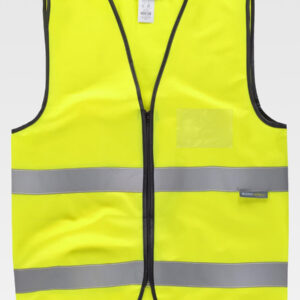 Gilet certificato alta visibilità con cerniera collo a V