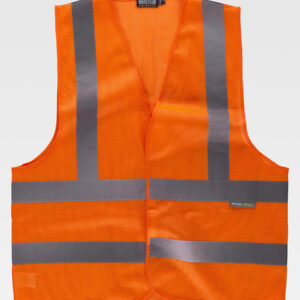 Gilet in rete certificato alta visibilità con chiusura in velcro e collo V