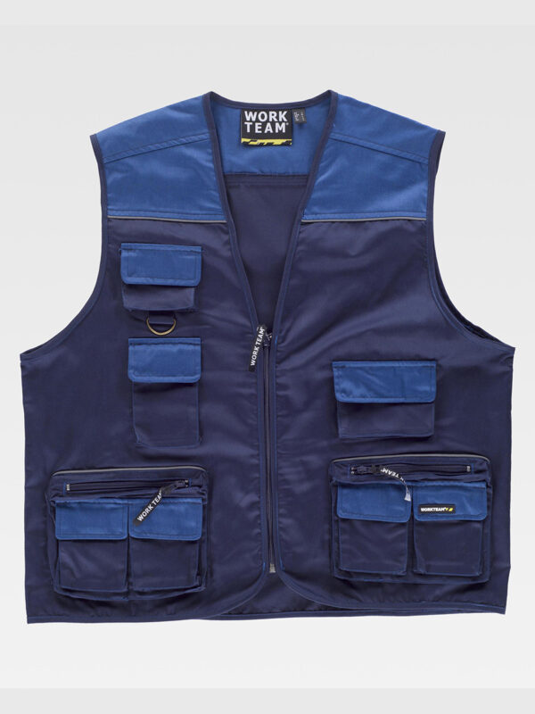 Gilet tipo safari,con cerniera. Multitasche. Scollatura a V. - immagine 2