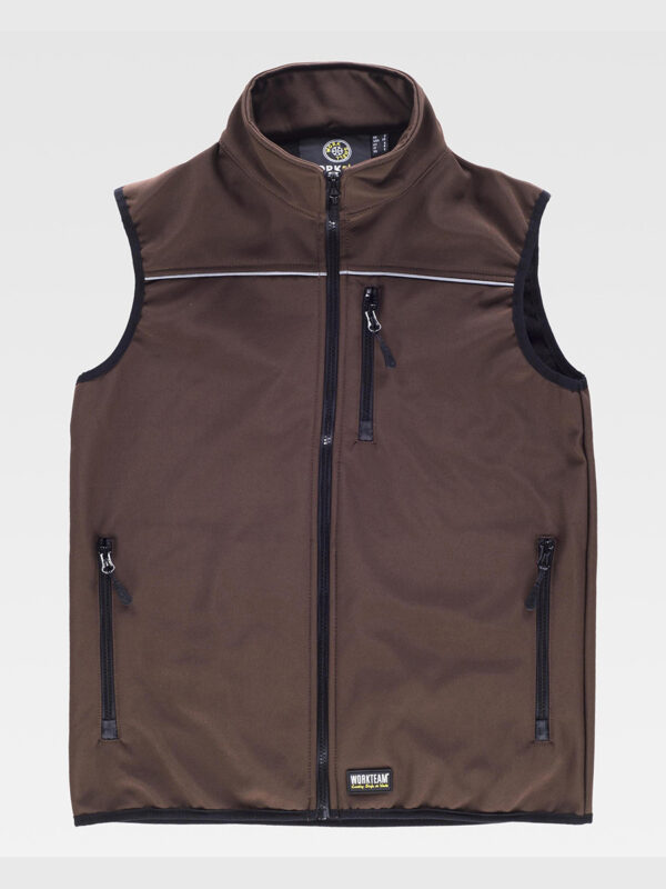 Gilet Workshell con bordino sul petto riflettente - immagine 6