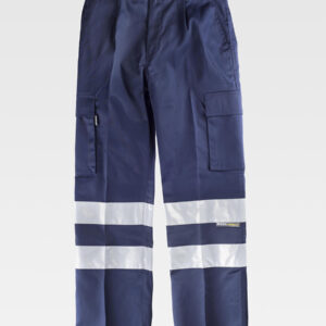 Pantalone da lavoro multitasche bande rifrangenti