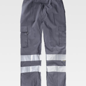 Pantalone da lavoro multitasche bande rifrangenti