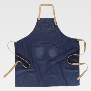 Grembiule con pettorina tessuto denim