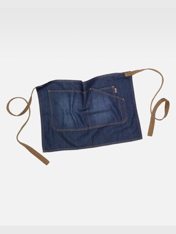 Grembiule senza pettorina corto tessuto denim
