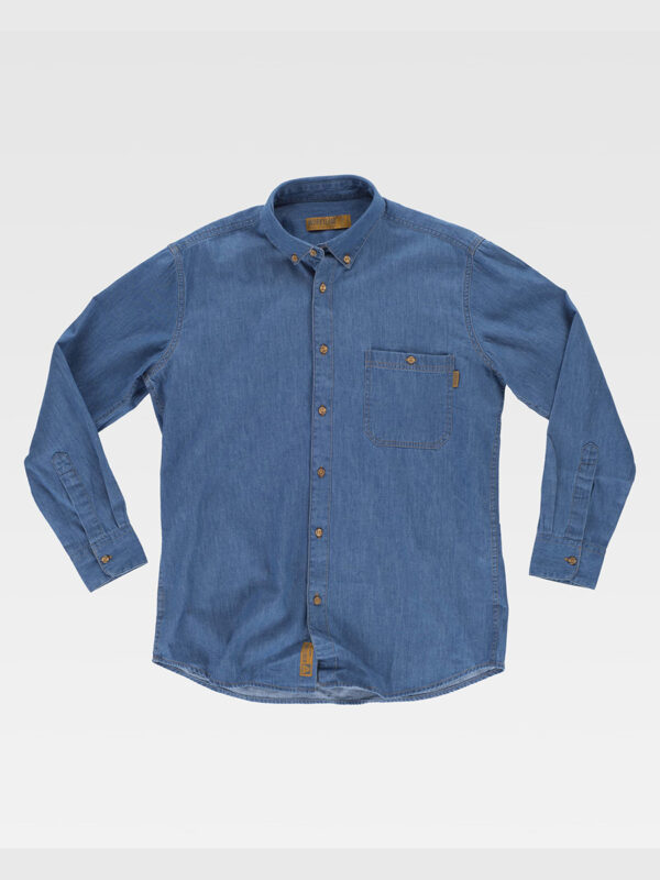Camicia uomo manica lunga cotone denim