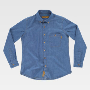 Camicia donna manica lunga cotone denim