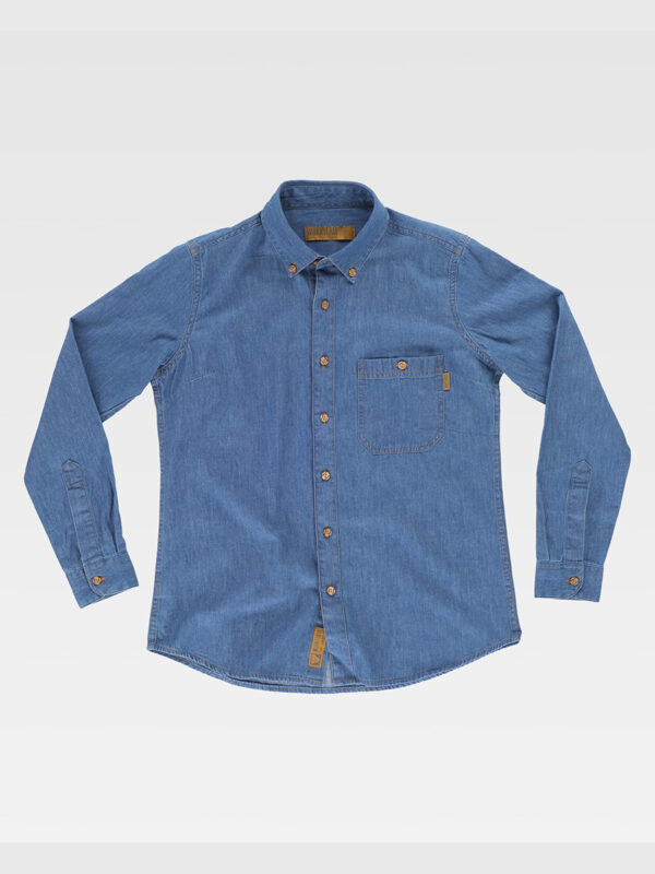 Camicia donna manica lunga cotone denim