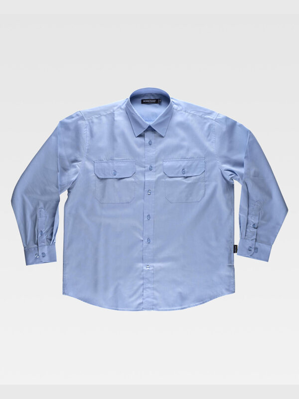 Camicia uomo manica lunga due tasche sul petto