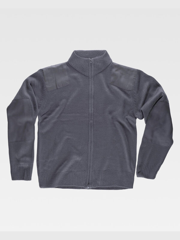 Pullover unisex zip intera rinforzi in twill - immagine 3