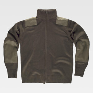 Pullover unisex zip intera rinforzi in twill