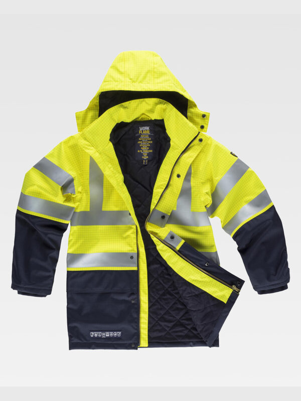 Parka imbottito multiprotezione alta visibilita classe 2