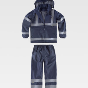 Completo impermeabile giacca + pantalone alta visibilita