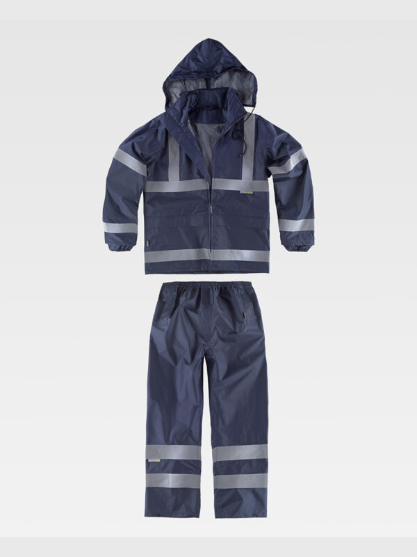 Completo impermeabile giacca + pantalone alta visibilita