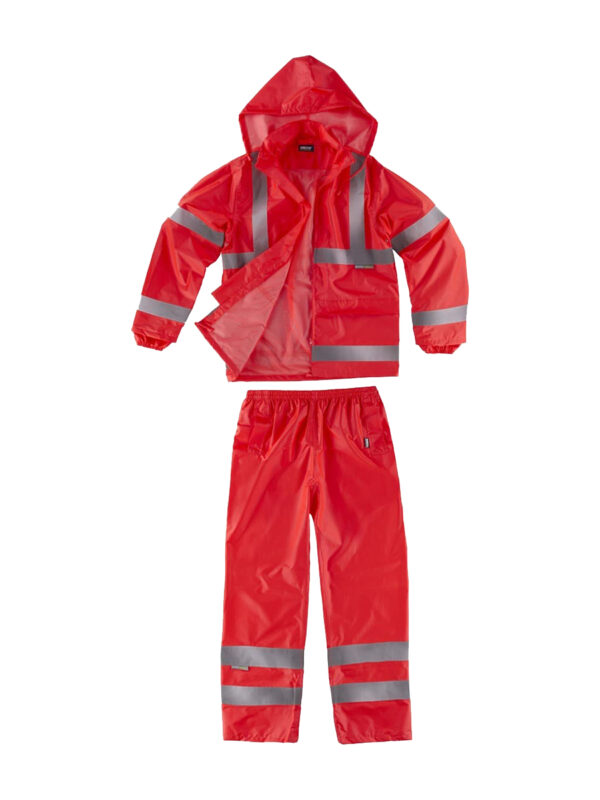 Completo impermeabile giacca + pantalone alta visibilita