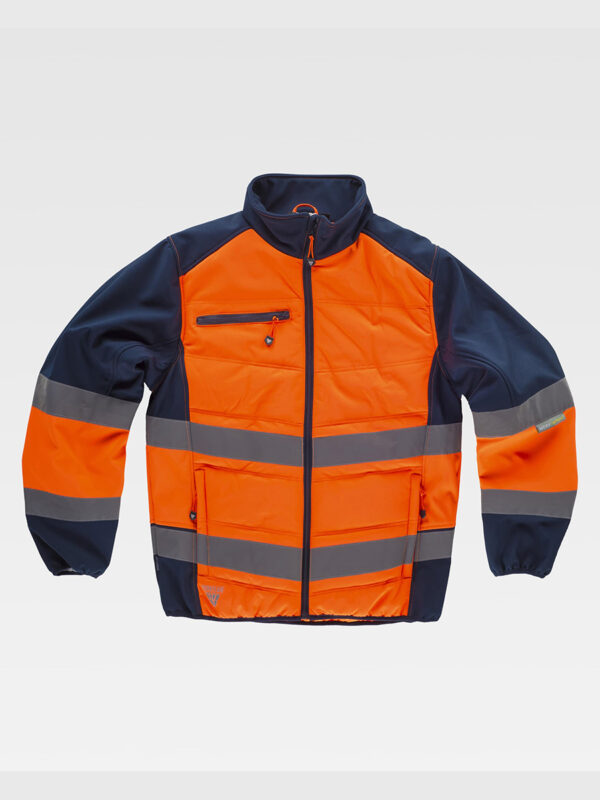 Softshell con sezioni imbottite alta visibilita classe 1
