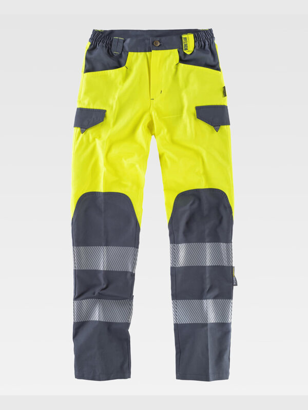 Pantalone alta visibilita e bande rifrangenti discontinue