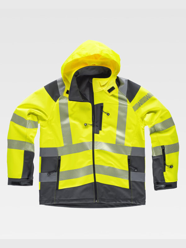 Softshell con cappuccio alta visibilita e bande rifrangenti discontinue - immagine 2