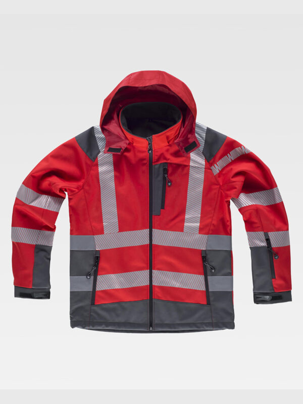Softshell con cappuccio alta visibilita e bande rifrangenti discontinue - immagine 4