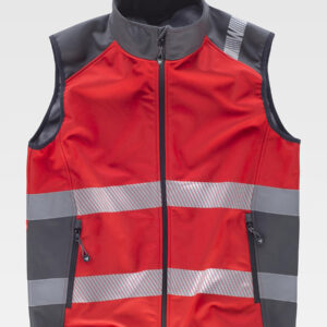 Gilet softshell bande rifrangenti discontinue