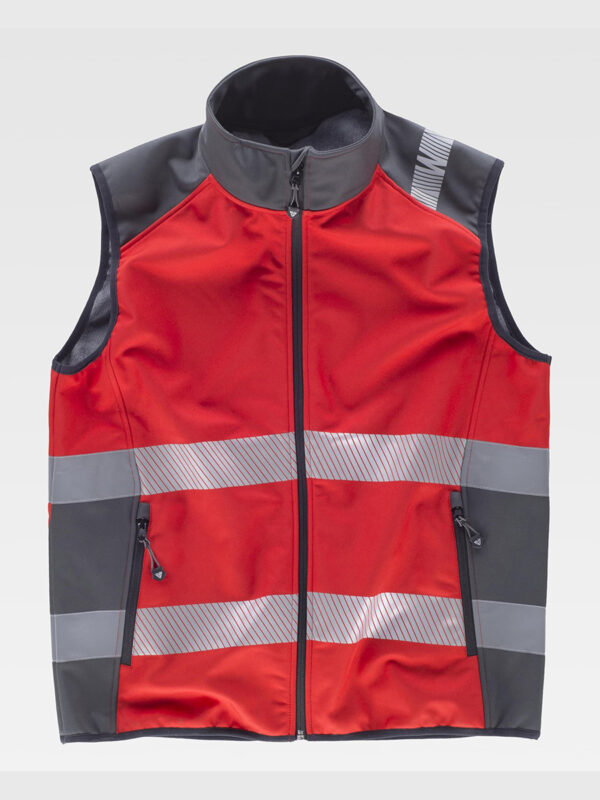 Gilet softshell bande rifrangenti discontinue
