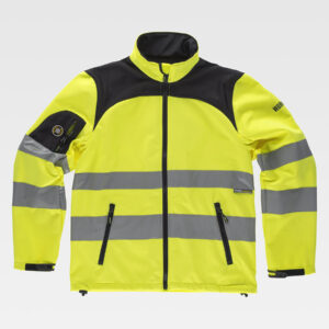 Softshell tessuto ripstop alta visibilita classe 2 bande rifrangenti