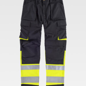 Pantalone triple cuciture protezione alle ginocchia alta visibilita classe 1
