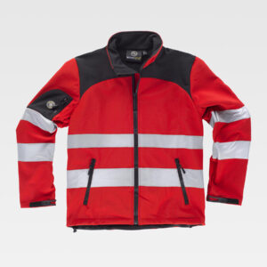 Softshell tessuto ripstop alta visibilita e bande rifrangenti