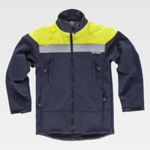 Softshell alta visiilita e bande rifrangenti