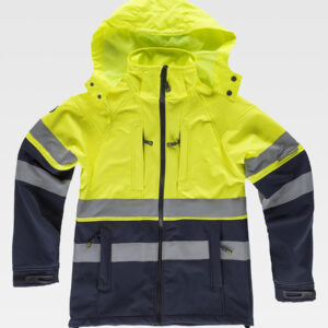 Softshell con cappuccio alta visibilita classe 1