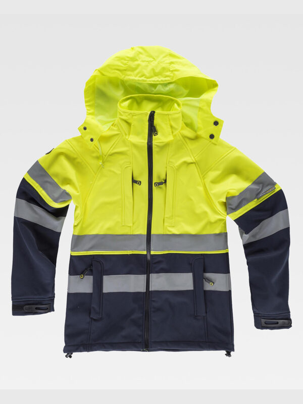 Softshell con cappuccio alta visibilita classe 1