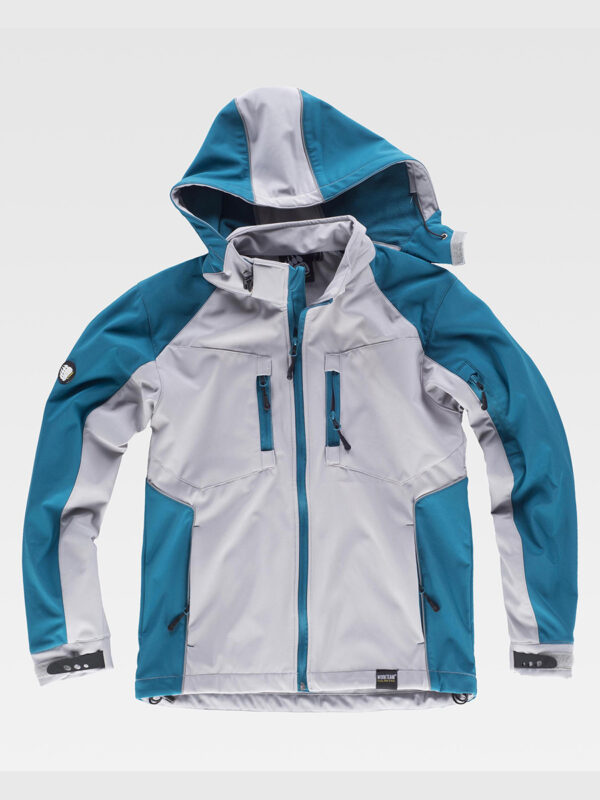 Softshell con cappuccio e zip intera
