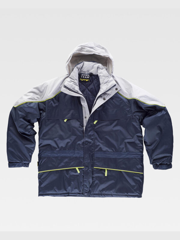 Parka imbottito cappuccio e zip intera