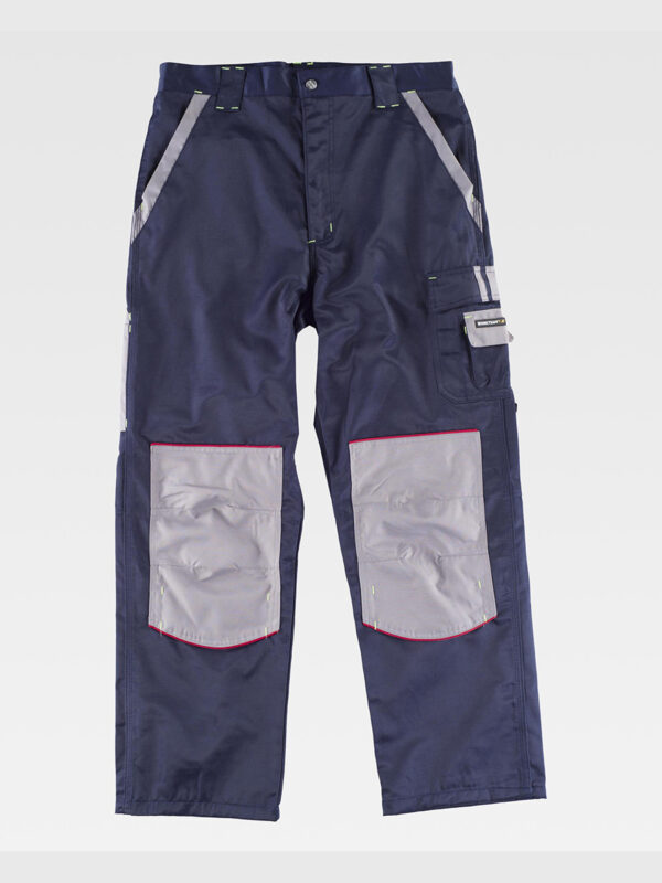 Pantalone da lavoro tessuto antimacchia triple cuciture protezione alle ginocchia - immagine 2